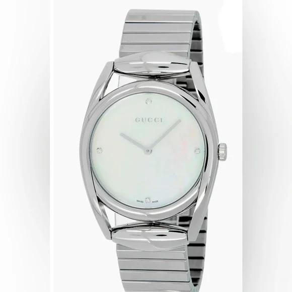NEW in Box GUCCI Quiet Luxury Crystal Mother-of-Pearl Watch w Authenticity Cert. - Picture 7 of 12